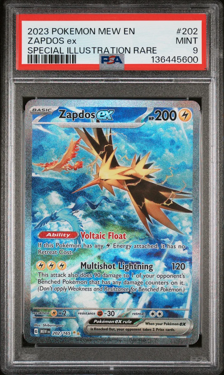 2023 #202 Zapdos EX PSA 9 Mew EN-151 Pokemon