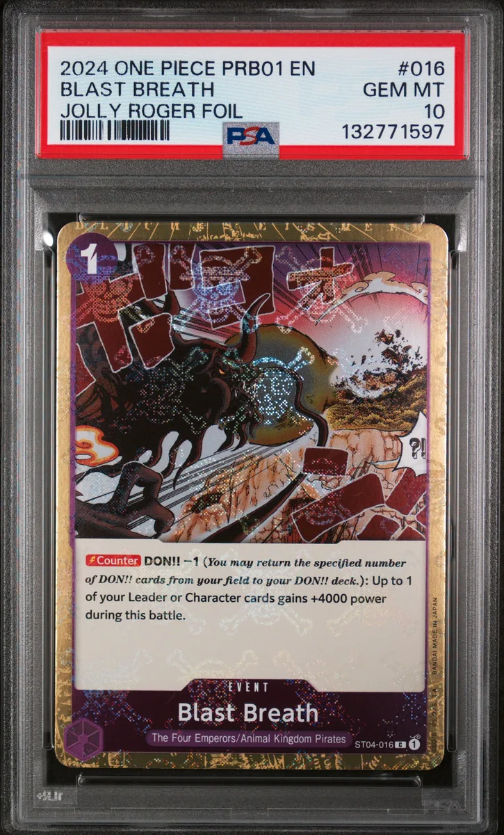 2024 #016 Blast Breath PSA 10 One Piece PRB01-Premium Booster -One Piece Card the Best-