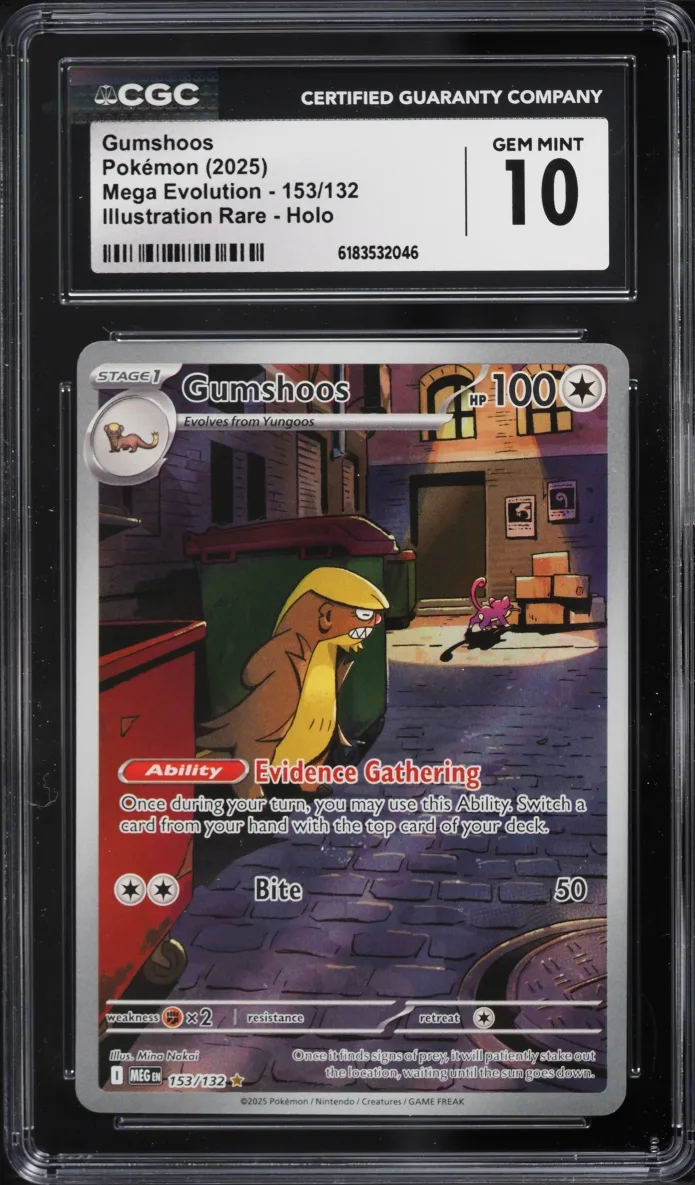 2025 #153 Gumshoos CGC 10 Pokemon Mega Evolution IR